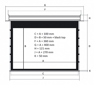 Kauber InCeiling Tensioned BT Cinema 122" 16:9 152x270 дроп 60 см. Clear Vision