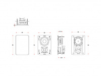 Встраиваемая акустическая система M&K Sound IW85. Металлический квадратный гриль под покраску. Цвет: Белый