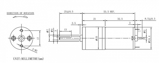 Ресурсный набор 25mm DC Motor Pack-Blue