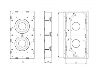 Встраиваемый пассивный сабвуфер M&K Sound IW28S в закрытом корпусе. Металлический прямоугольный гриль под покраску. Цвет: Белый.