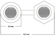 Готовый акустический кабель Van den Hul The Goldwater 2х3м с разъемами "лопатка". Цвет: золотистый